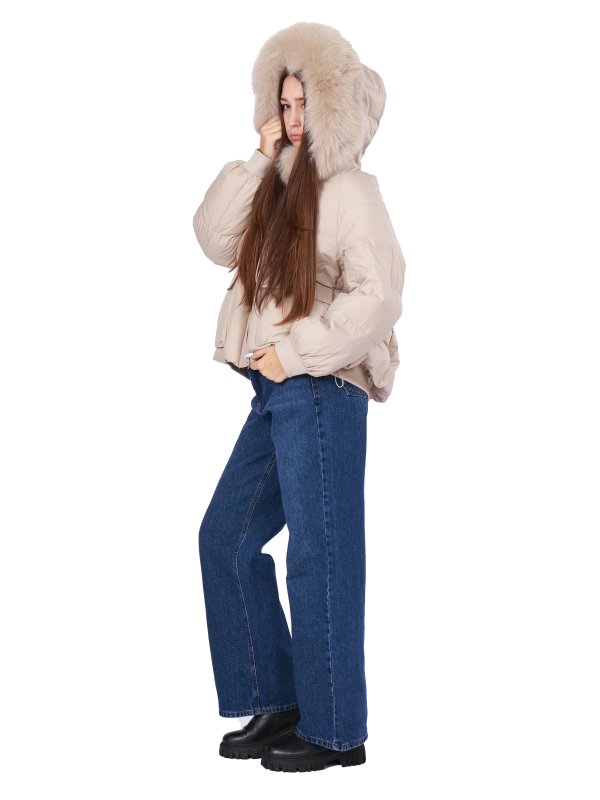 Жіночий зимовий пуховик з натуральним або штучним наповнювачем 36-1395