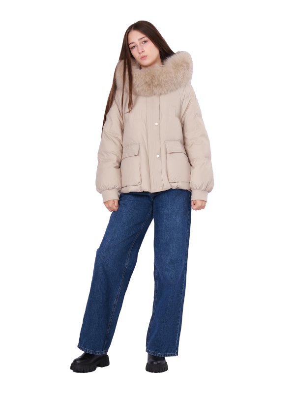 Женский зимний пуховик с натуральным или искусственным наполнителем 36-1398