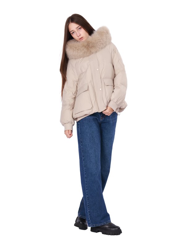 Женский зимний пуховик с натуральным или искусственным наполнителем 36-1398
