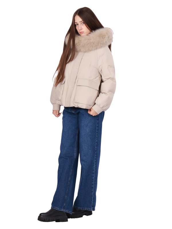 Женский зимний пуховик с натуральным или искусственным наполнителем 36-1398