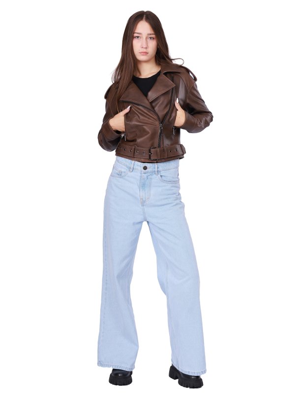 Жіноча шкіряна куртка 18-9657