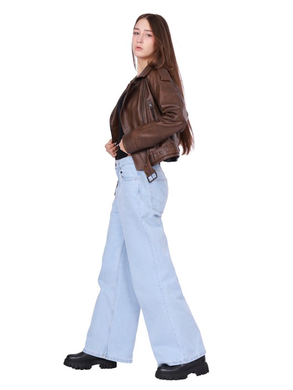 Жіноча шкіряна куртка 18-9657