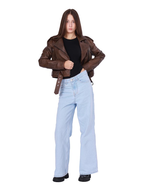 Жіноча шкіряна куртка 18-9657