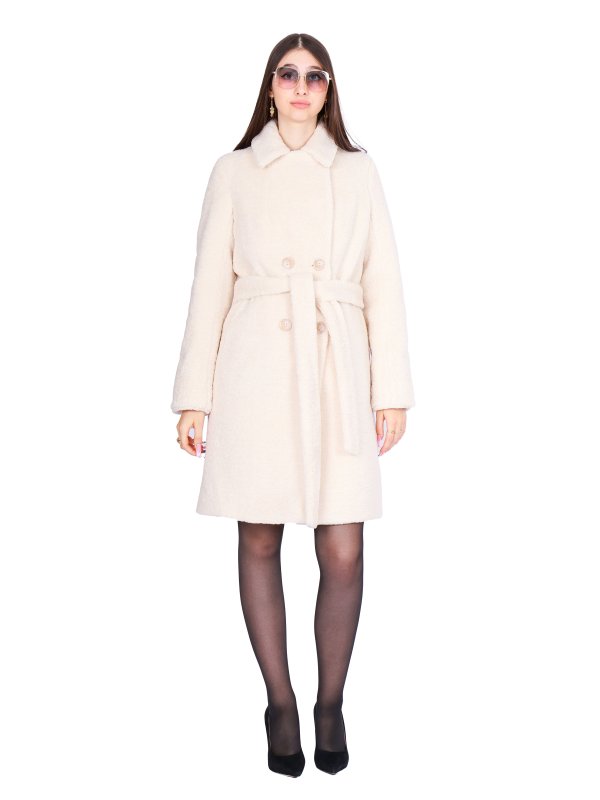 Жіноча еко шуба з штучного хутра та вовни 31-544