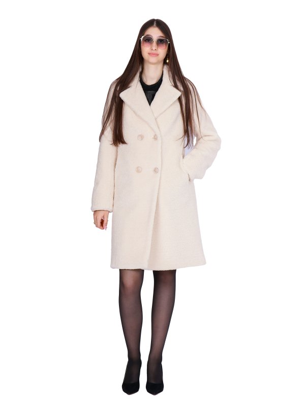 Жіноча еко шуба з штучного хутра та вовни 31-544