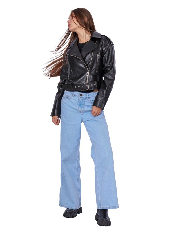 Жіноча шкіряна куртка 18-9675