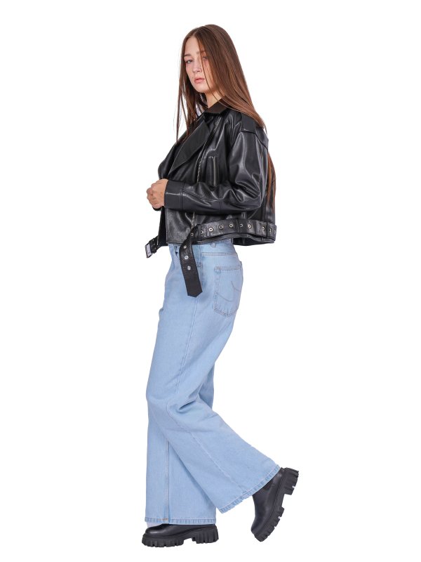 Жіноча шкіряна куртка 18-9675