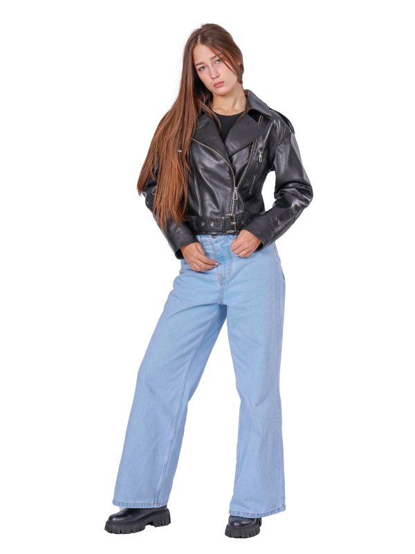 Жіноча шкіряна куртка 18-9675