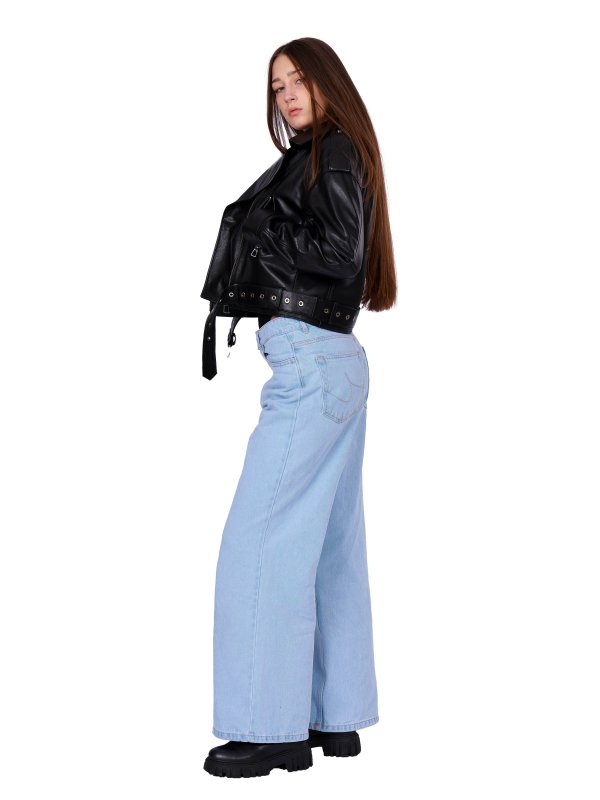 Жіноча шкіряна куртка 18-9675