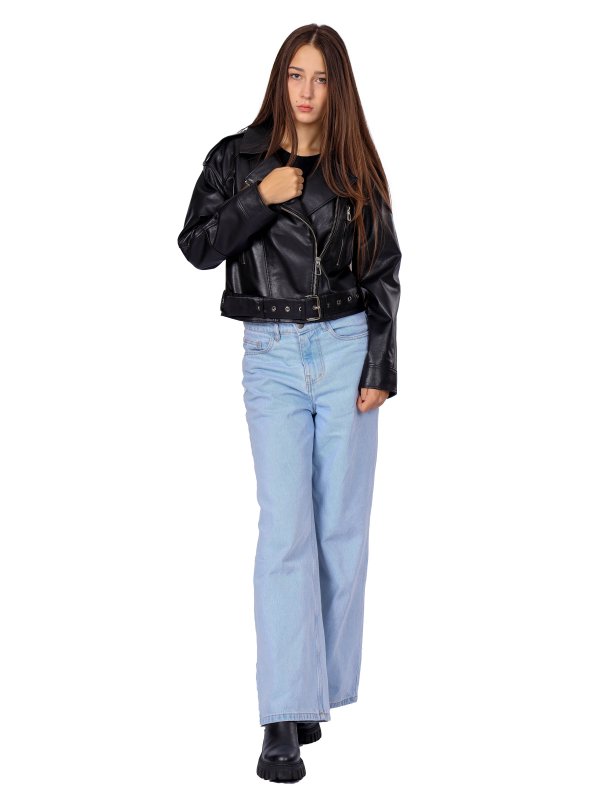 Жіноча шкіряна куртка 18-9675