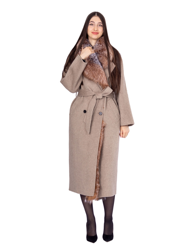 Зимове кашемірове пальто для жінок 48-231