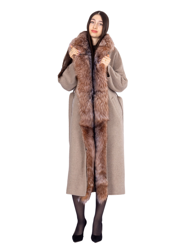 Зимове кашемірове пальто для жінок 48-231