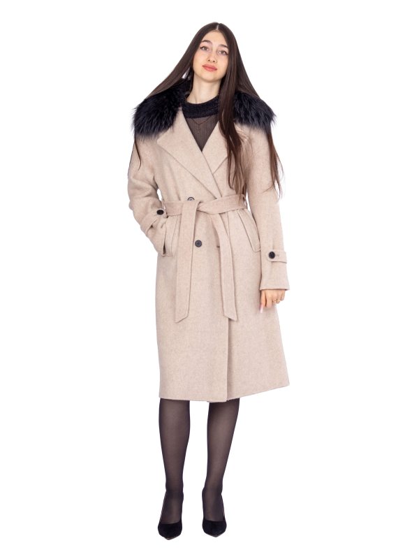 Зимове кашемірове пальто для жінок 48-243