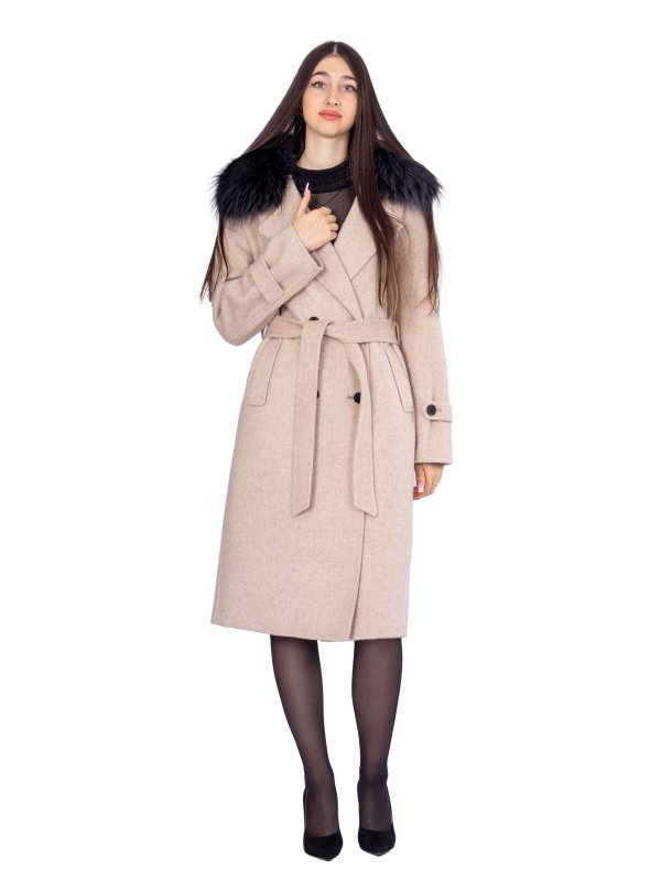 Зимове кашемірове пальто для жінок 48-243