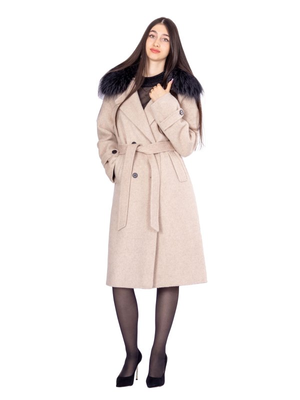 Зимове кашемірове пальто для жінок 48-243