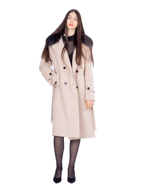 Зимове кашемірове пальто для жінок 48-243
