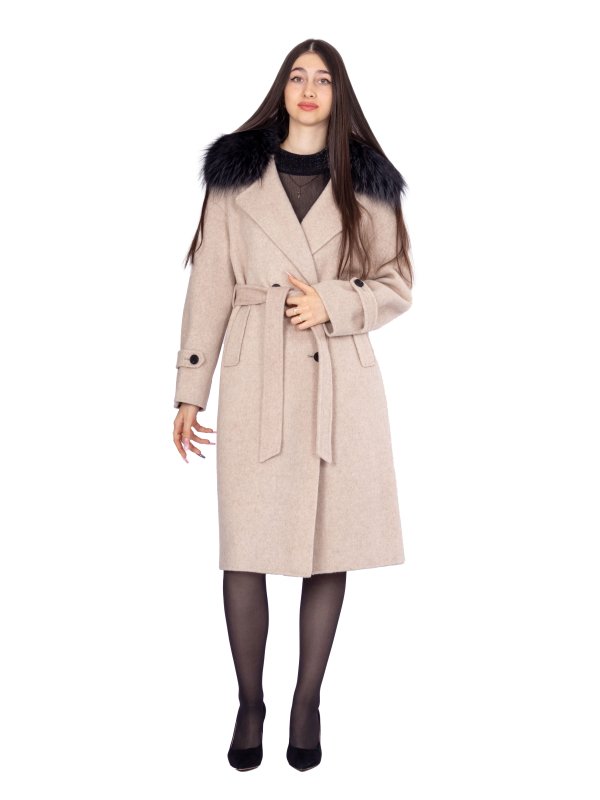 Зимове кашемірове пальто для жінок 48-243
