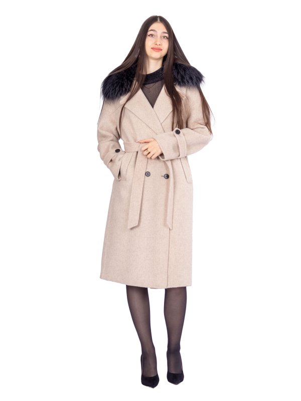 Зимове кашемірове пальто для жінок 48-243