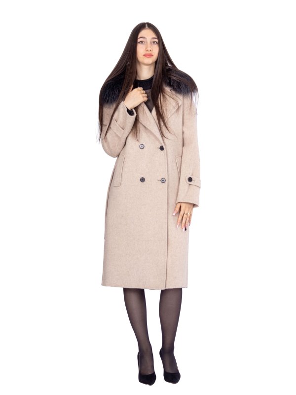 Зимове кашемірове пальто для жінок 48-243