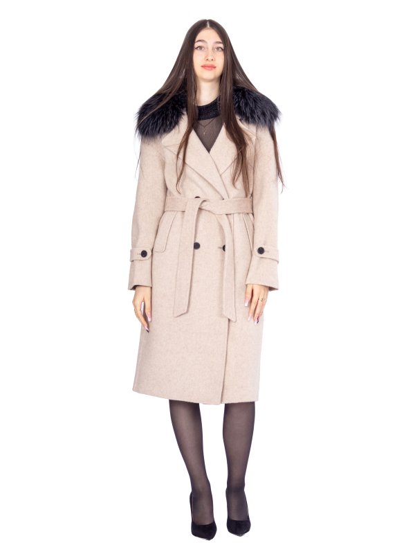 Зимове кашемірове пальто для жінок 48-243