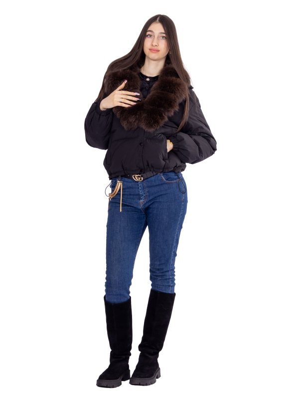 Жіночий зимовий пуховик з натуральним або штучним наповнювачем 36-1483