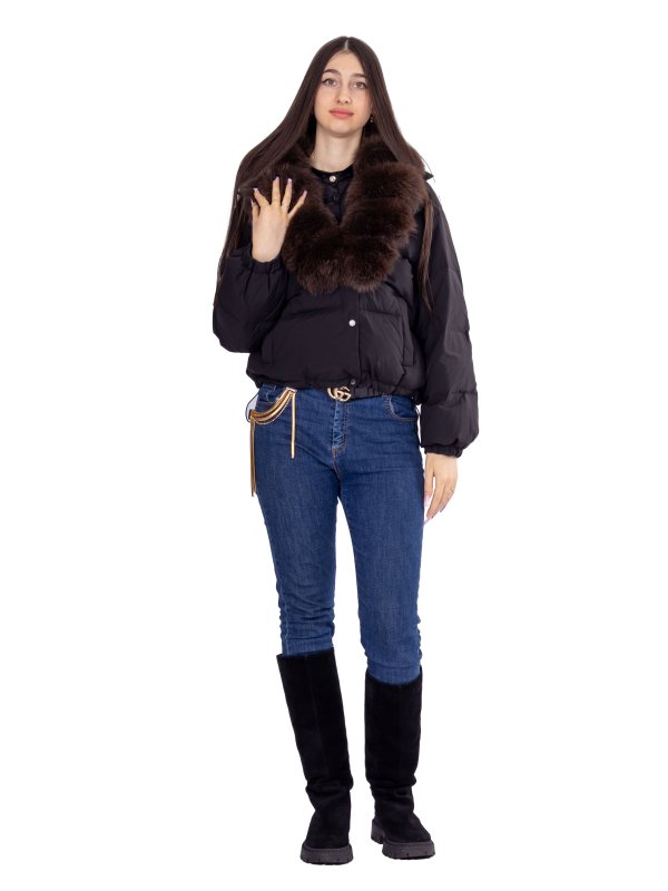 Жіночий зимовий пуховик з натуральним або штучним наповнювачем 36-1483