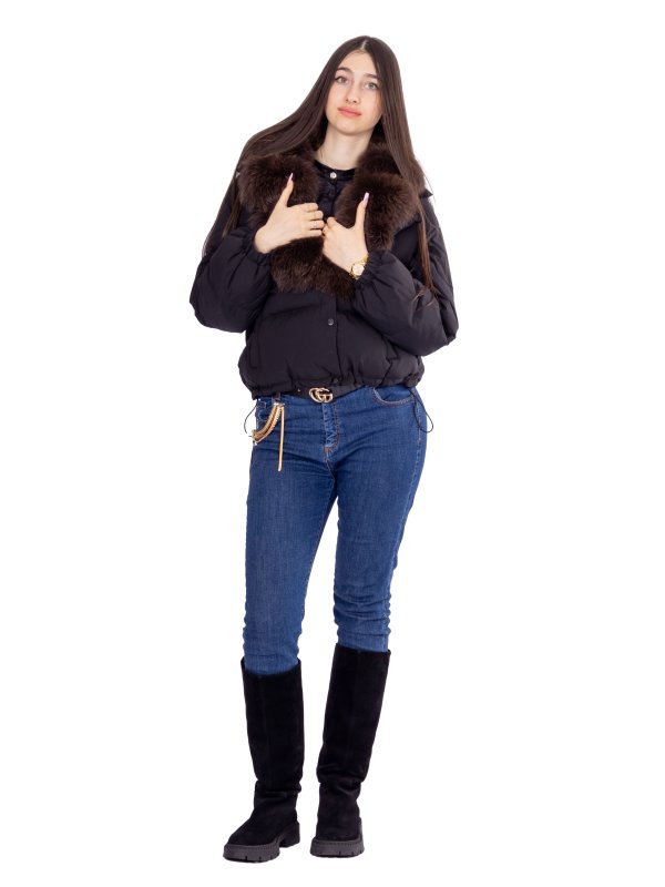 Жіночий зимовий пуховик з натуральним або штучним наповнювачем 36-1483