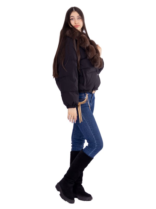 Жіночий зимовий пуховик з натуральним або штучним наповнювачем 36-1483