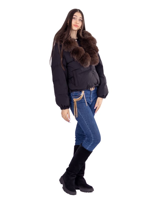 Жіночий зимовий пуховик з натуральним або штучним наповнювачем 36-1483