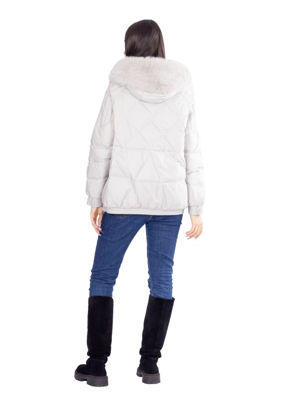 Жіночий зимовий пуховик з натуральним або штучним наповнювачем 36-1422
