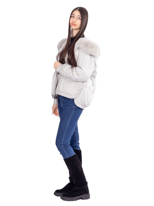 Жіночий зимовий пуховик з натуральним або штучним наповнювачем 36-1422