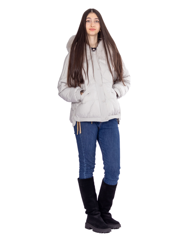 Жіночий зимовий пуховик з натуральним або штучним наповнювачем 36-1424