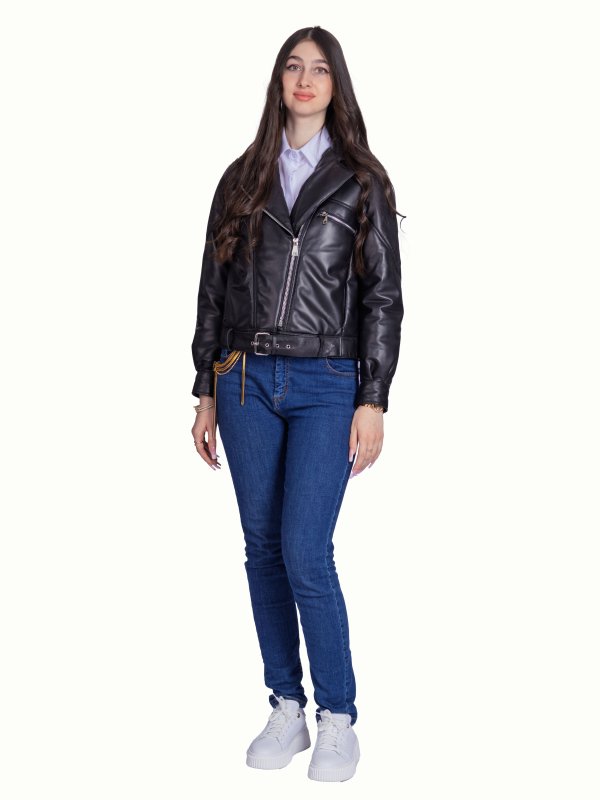 Жіноча шкіряна куртка 26-924