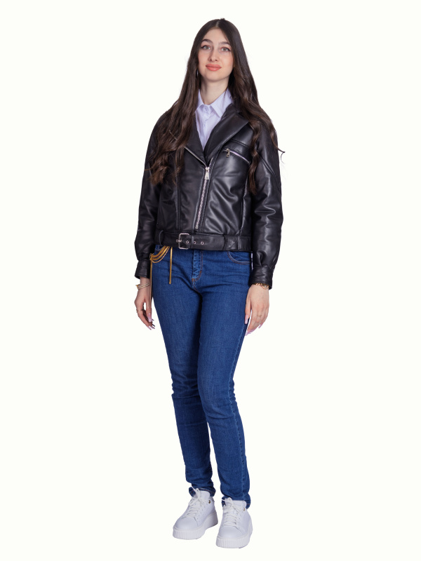 Жіноча шкіряна куртка 26-926