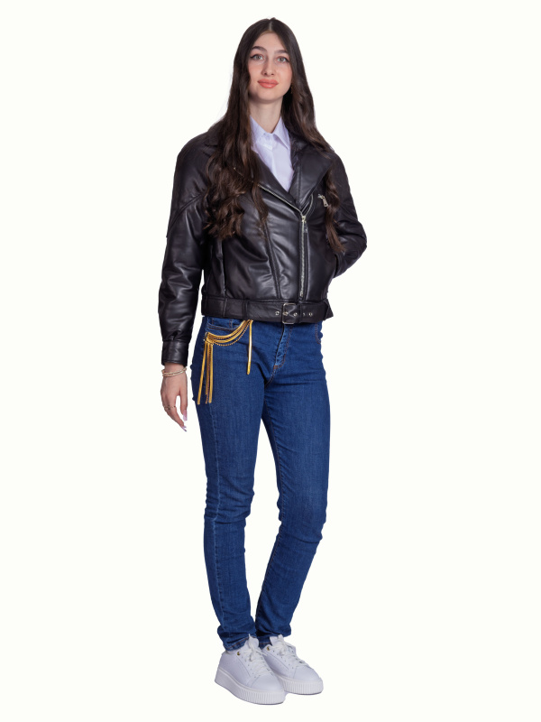 Жіноча шкіряна куртка 26-926