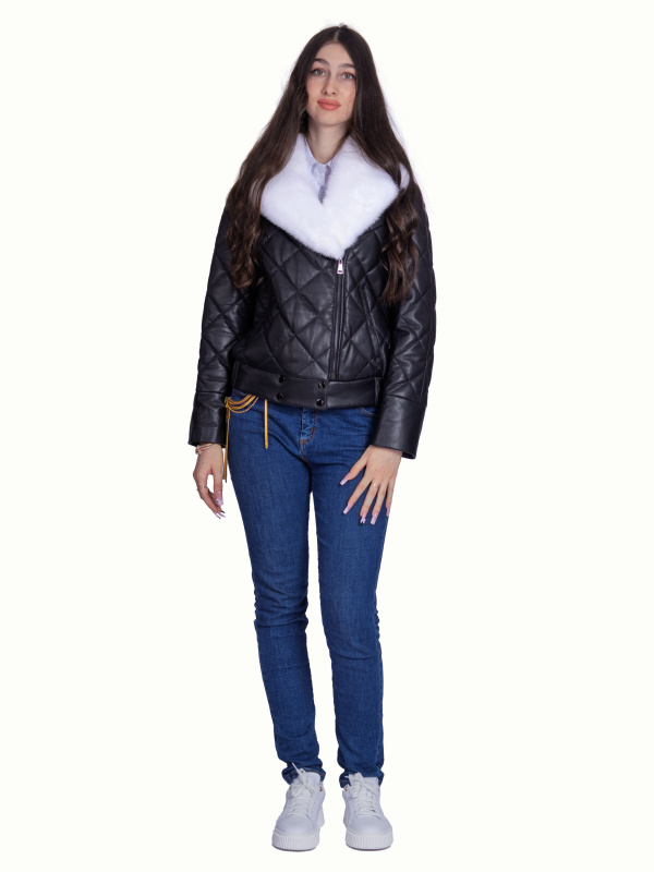 Жіноча шкіряна куртка 26-928