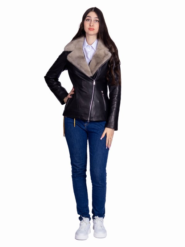 Женская кожаная куртка 26-934