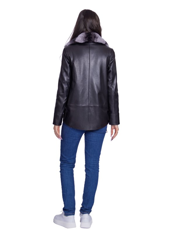 Жіноча шкіряна куртка 26-938