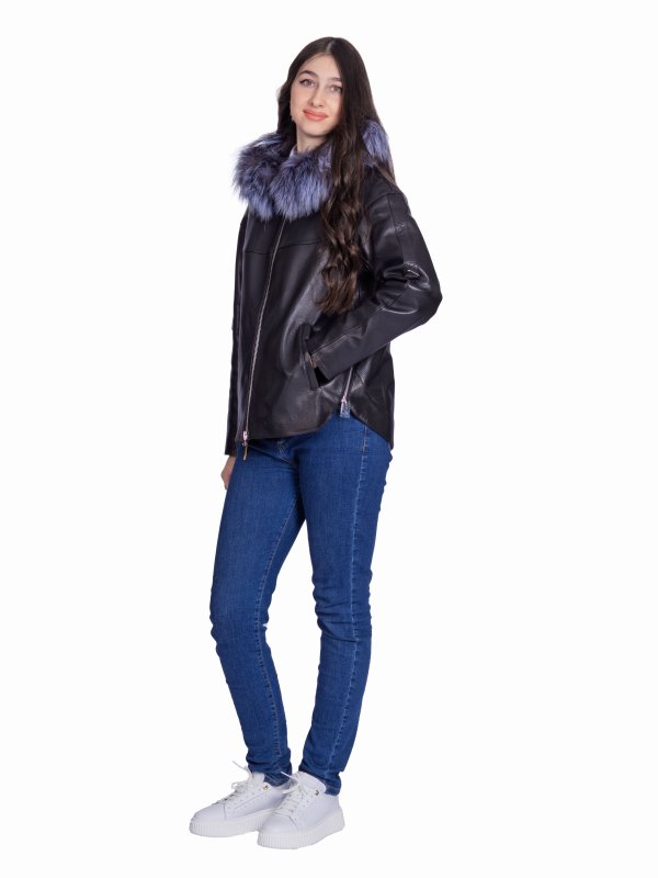 Жіноча шкіряна куртка 26-942