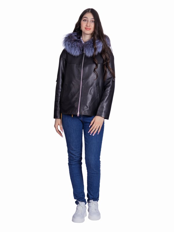 Жіноча шкіряна куртка 26-942
