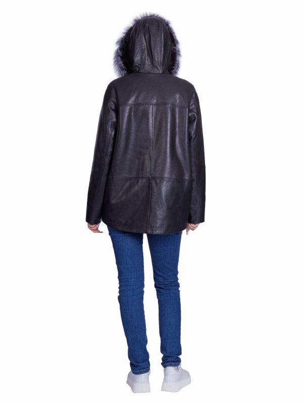 Жіноча шкіряна куртка 26-944
