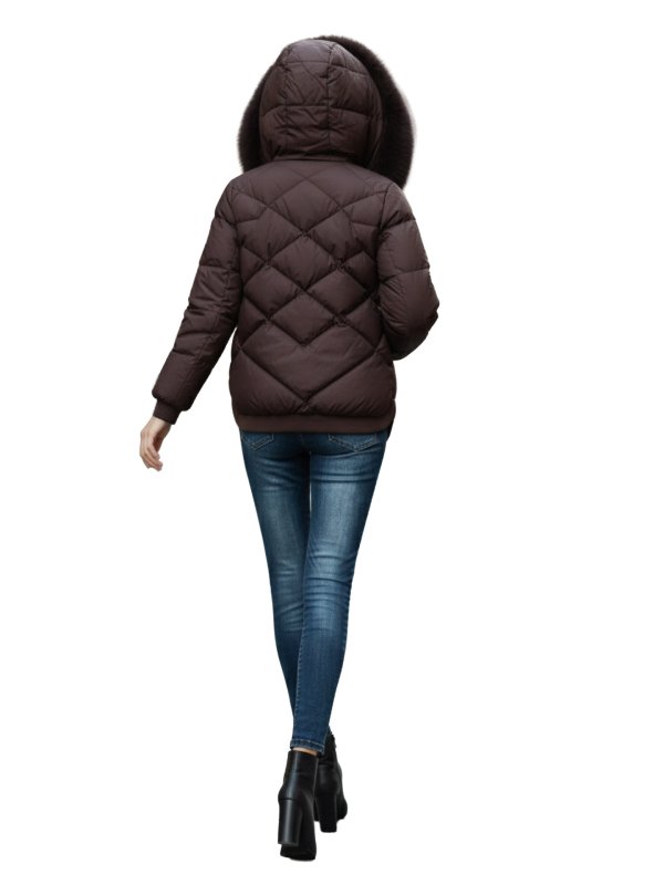 Жіночий зимовий пуховик з натуральним або штучним наповнювачем 36-1501