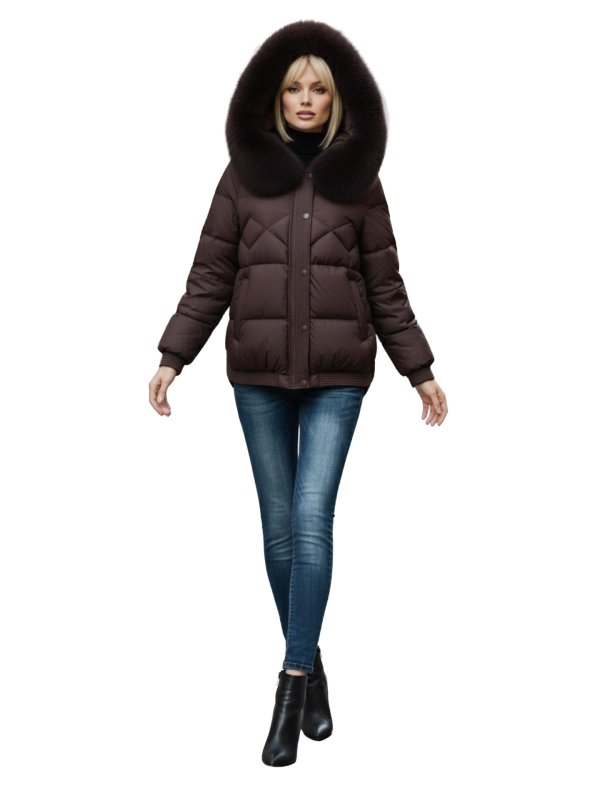Жіночий зимовий пуховик з натуральним або штучним наповнювачем 36-1501