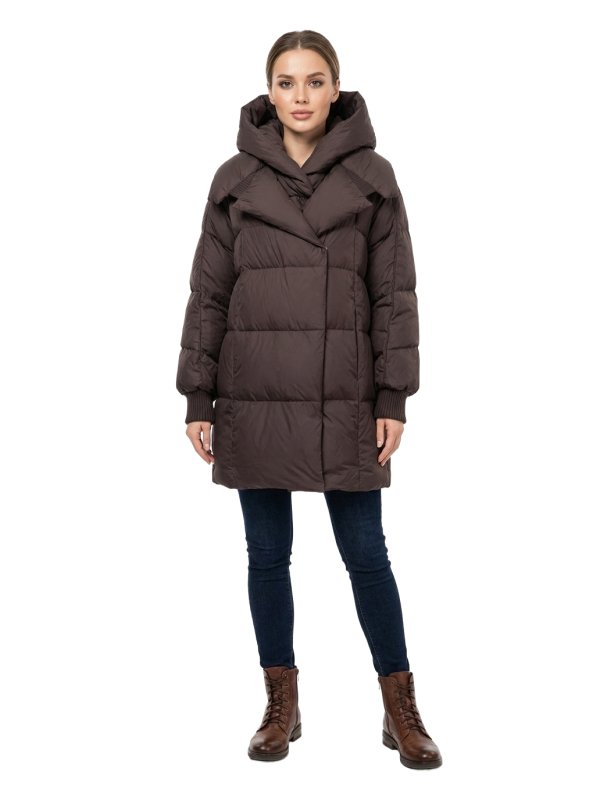 Жіночий зимовий пуховик з натуральним або штучним наповнювачем 36-1511