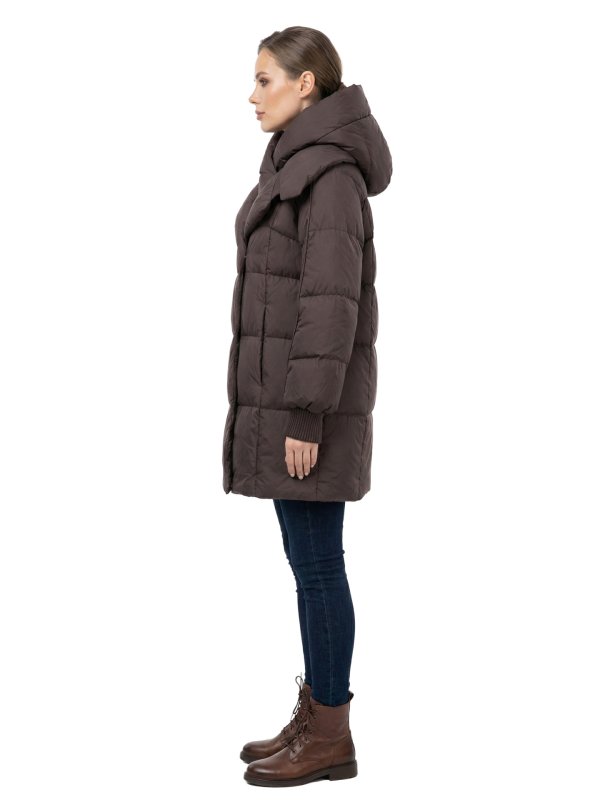 Жіночий зимовий пуховик з натуральним або штучним наповнювачем 36-1511