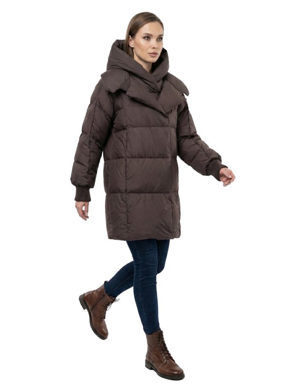 Жіночий зимовий пуховик з натуральним або штучним наповнювачем 36-1511