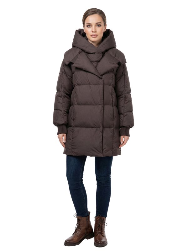 Жіночий зимовий пуховик з натуральним або штучним наповнювачем 36-1511