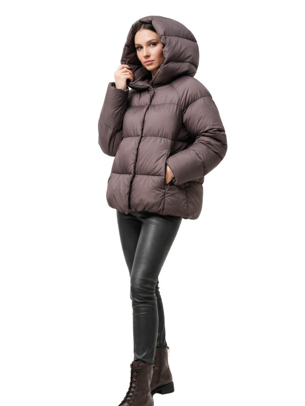 Жіночий зимовий пуховик з натуральним або штучним наповнювачем 36-1522