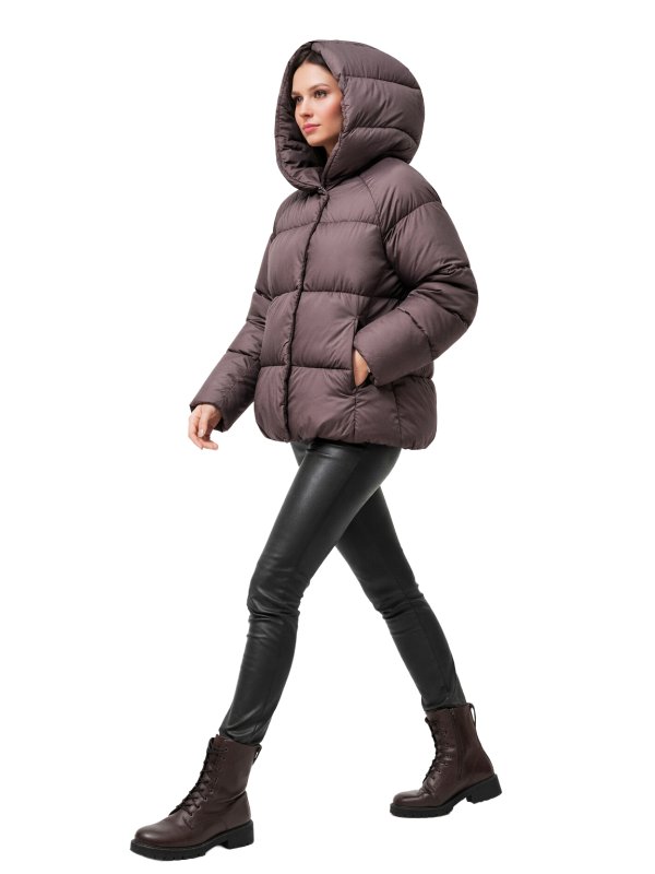 Жіночий зимовий пуховик з натуральним або штучним наповнювачем 36-1522