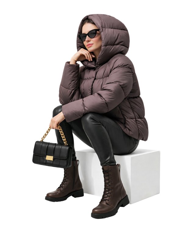 Жіночий зимовий пуховик з натуральним або штучним наповнювачем 36-1522